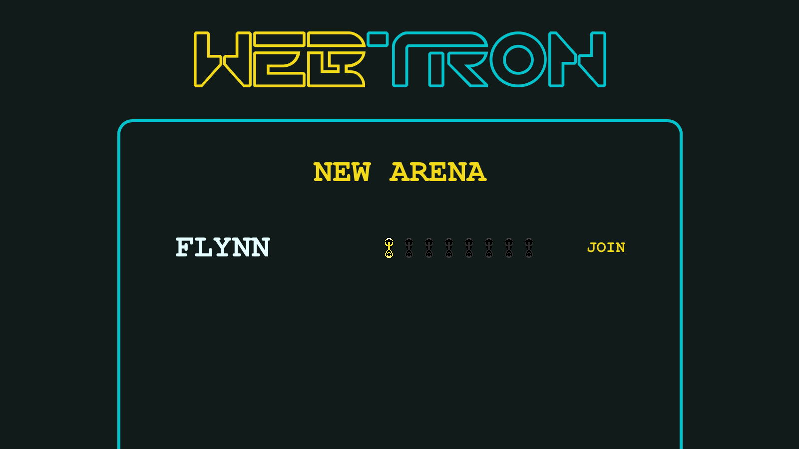 a screenshot of the webtron game