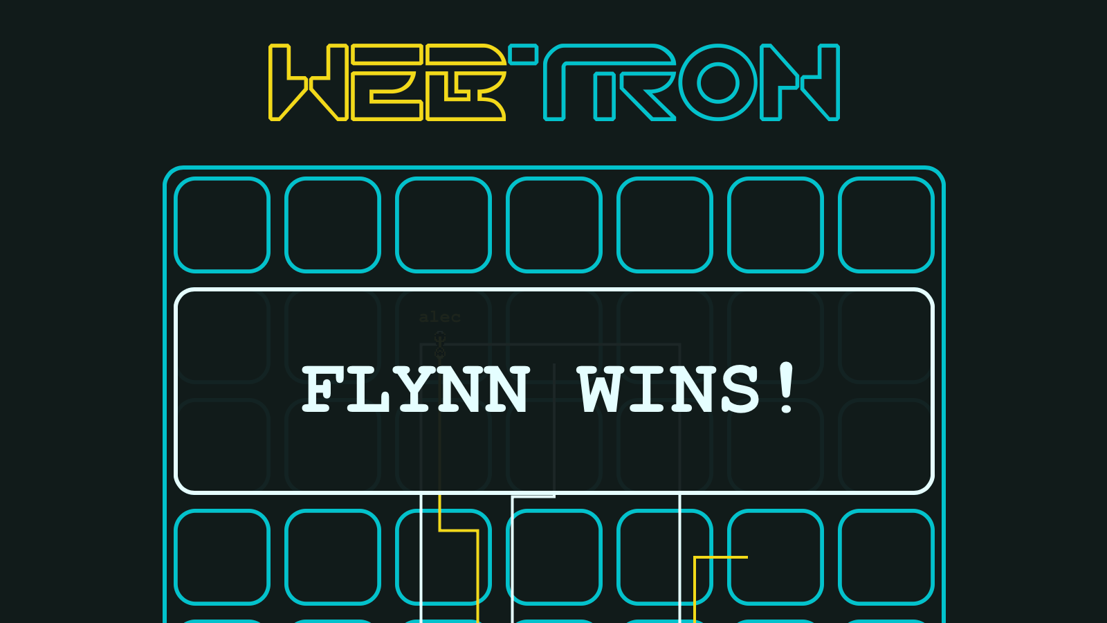 a screenshot of the webtron game